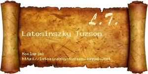 Latosinszky Tuzson névjegykártya